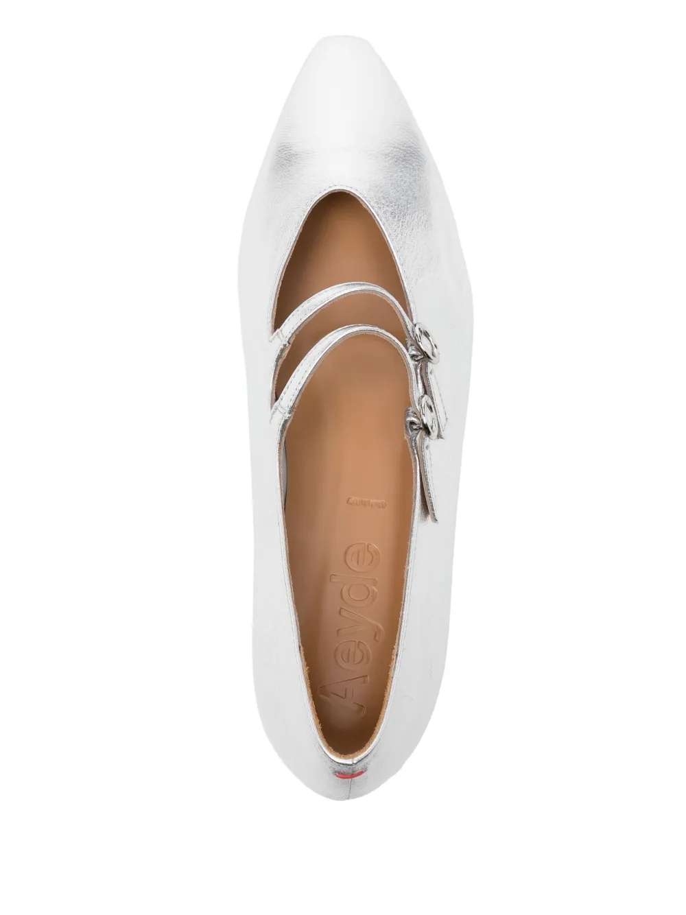 Aeyde Franny ballerina shoes Silver
