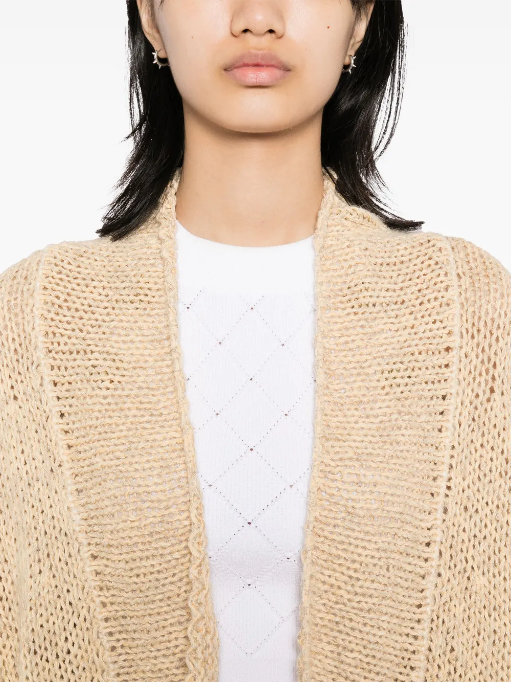 Shop Forte Forte Shawl-collar Cardigan In Brown