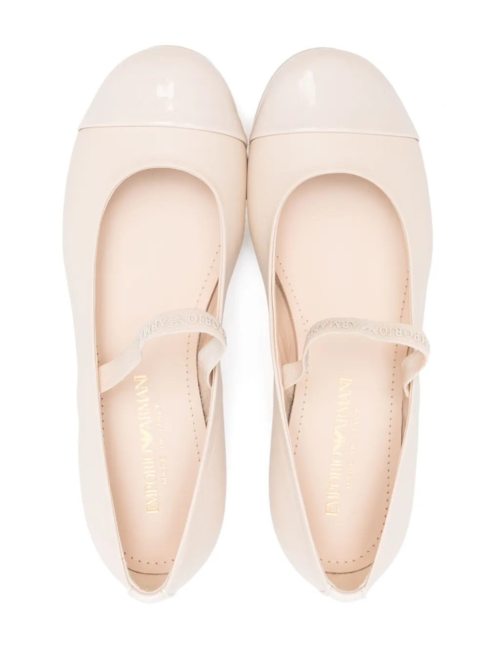 Emporio Armani Kids nappa-leather ballet flats Neutrals