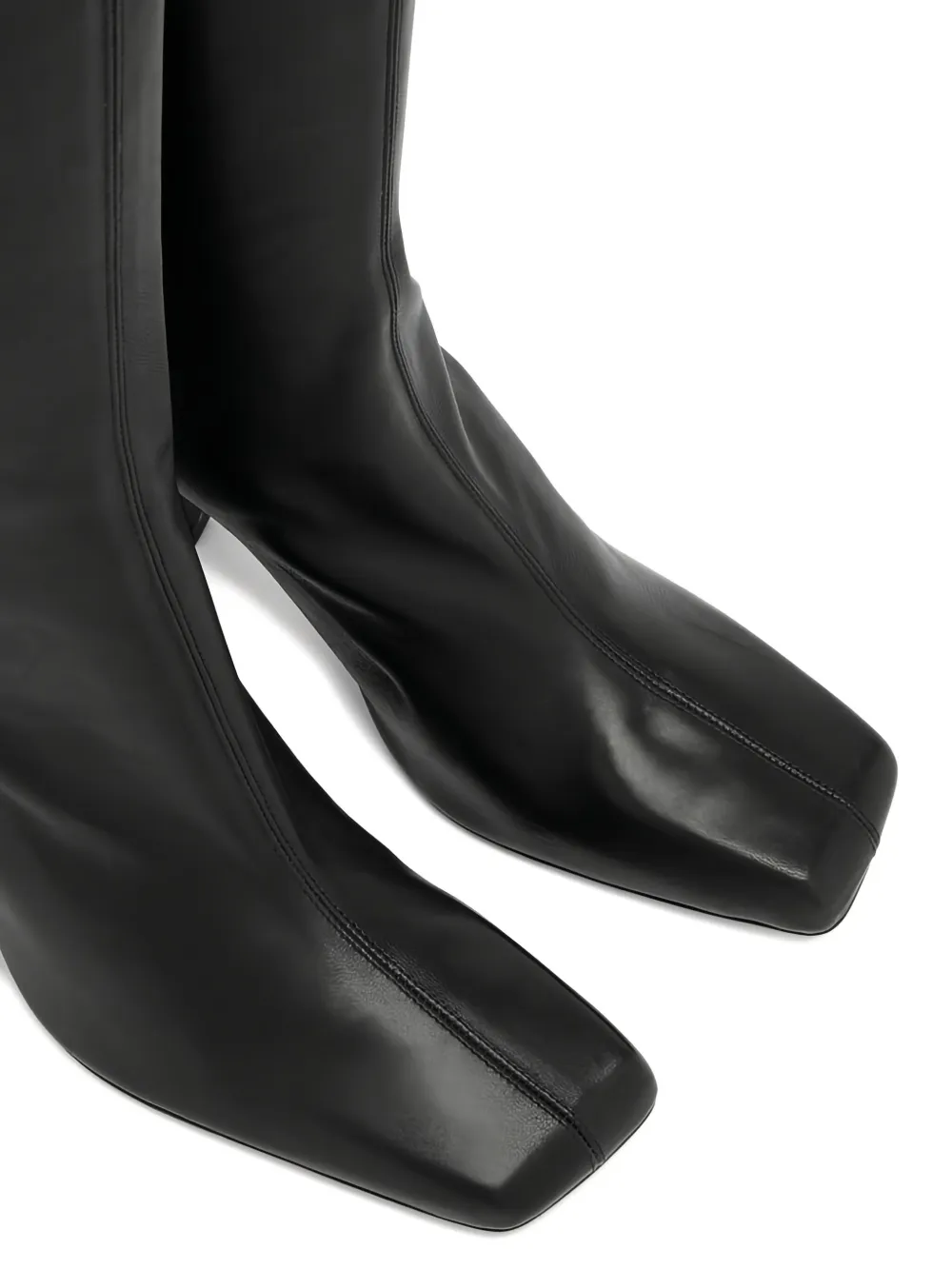 KHAITE 100mm Eva zip-detail over-the-knee boots Black