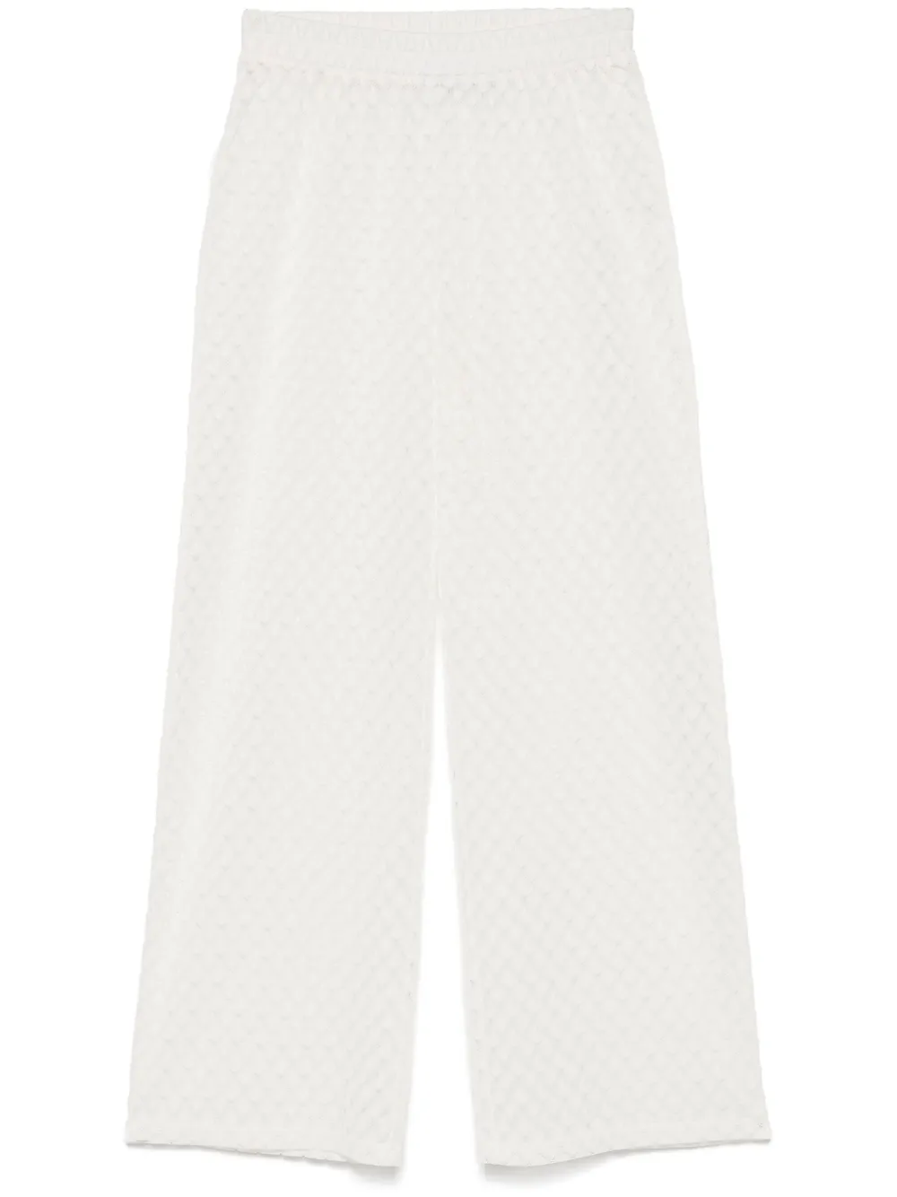 Melissa Odabash Adi Wide-leg Open-knit Trousers In Weiss