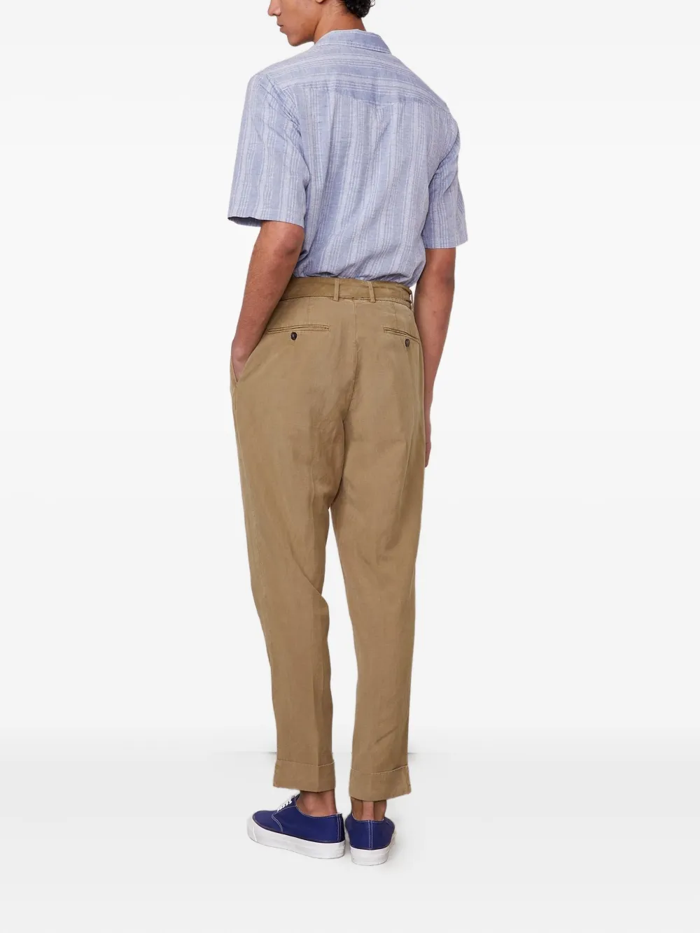 Officine Generale Luis striped shirt Blauw