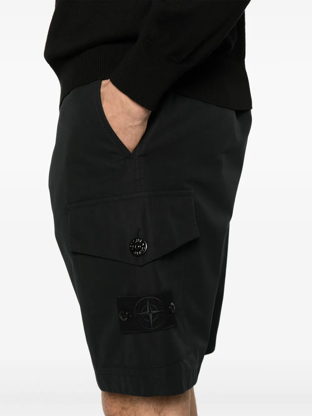 Stone Island Shorts met Compass-logopatch Zwart