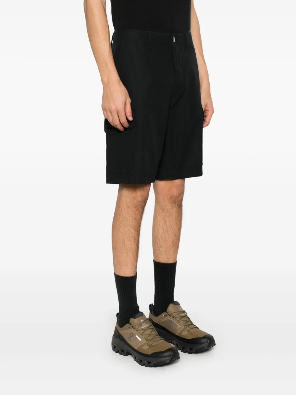Stone Island Shorts met Compass-logopatch Zwart