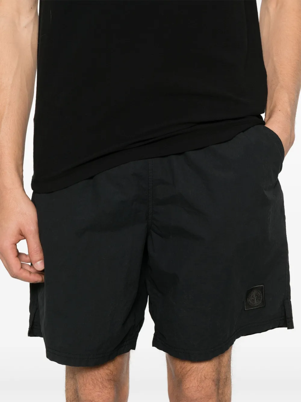 Stone Island Trainingsshorts met Compass-patroon Zwart