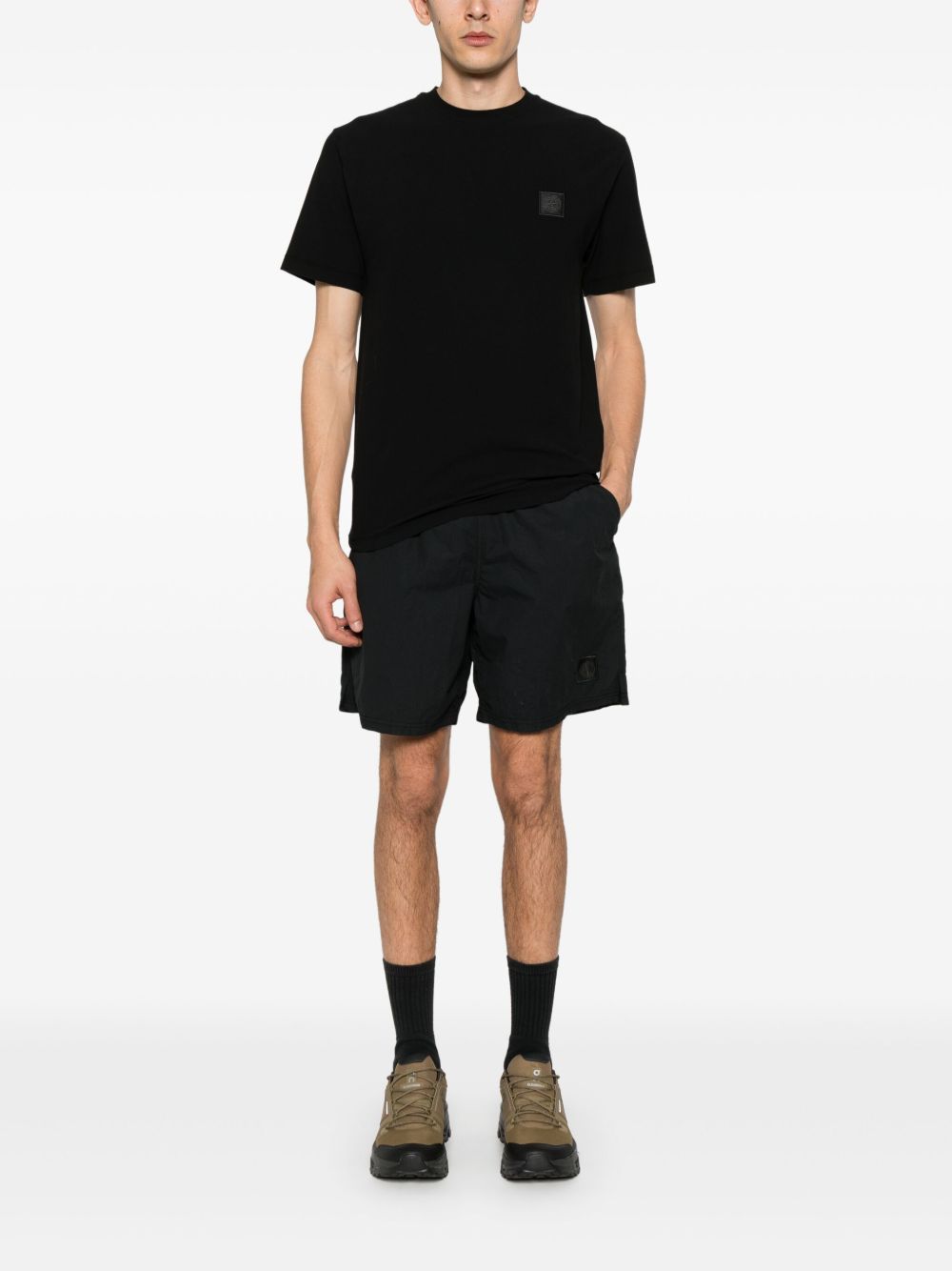 Stone Island T-shirt met print - Zwart