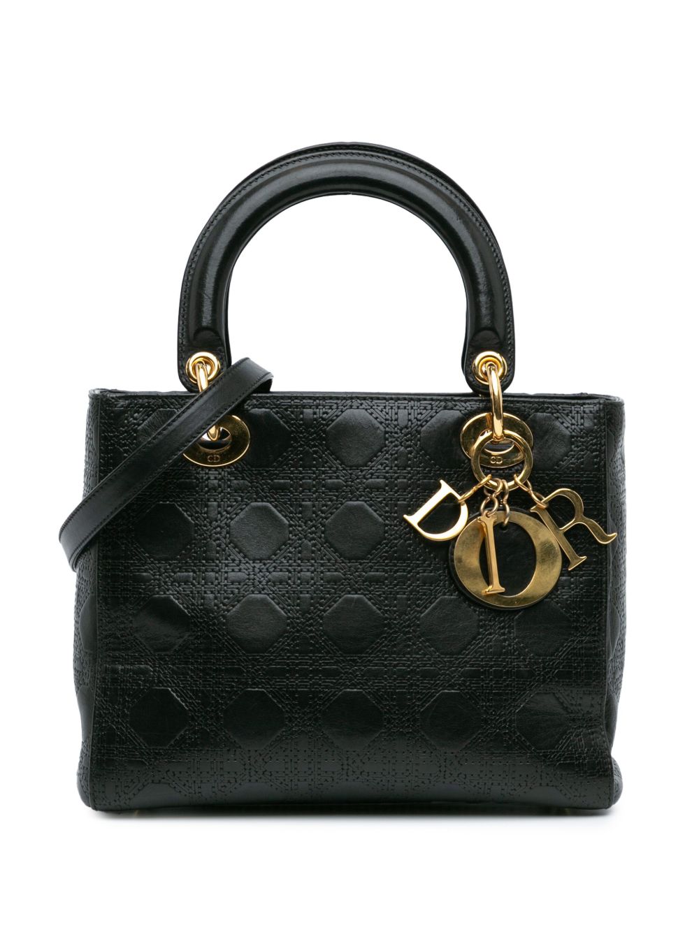 2007 Medium Calfskin Cannage Embossed Lady Dior satchel