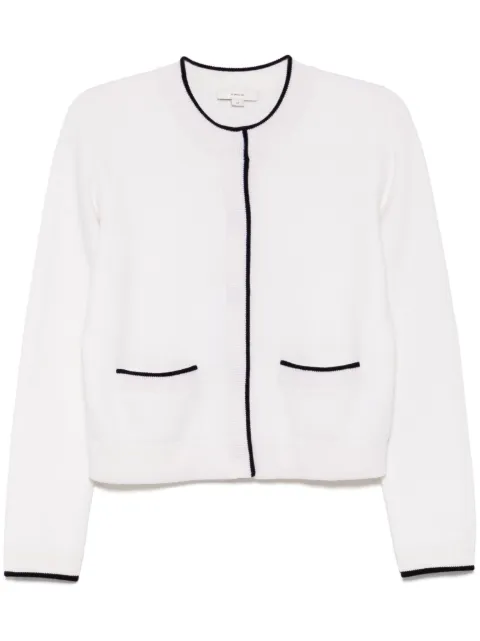 Vince contrast-tipped press-stud cardigan