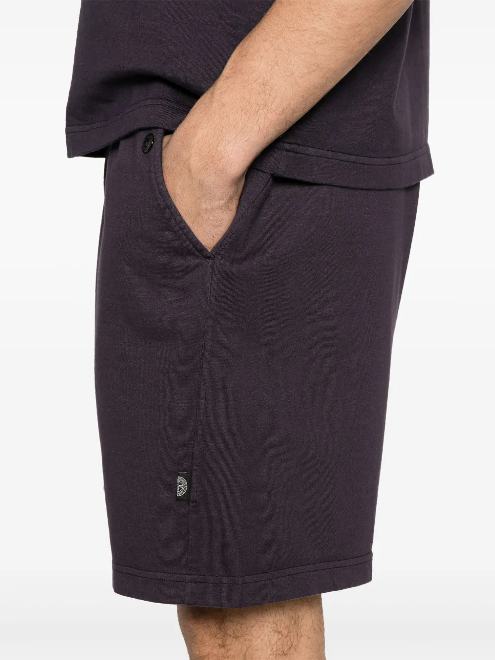 Stone Island Katoenen trainingsshorts Paars