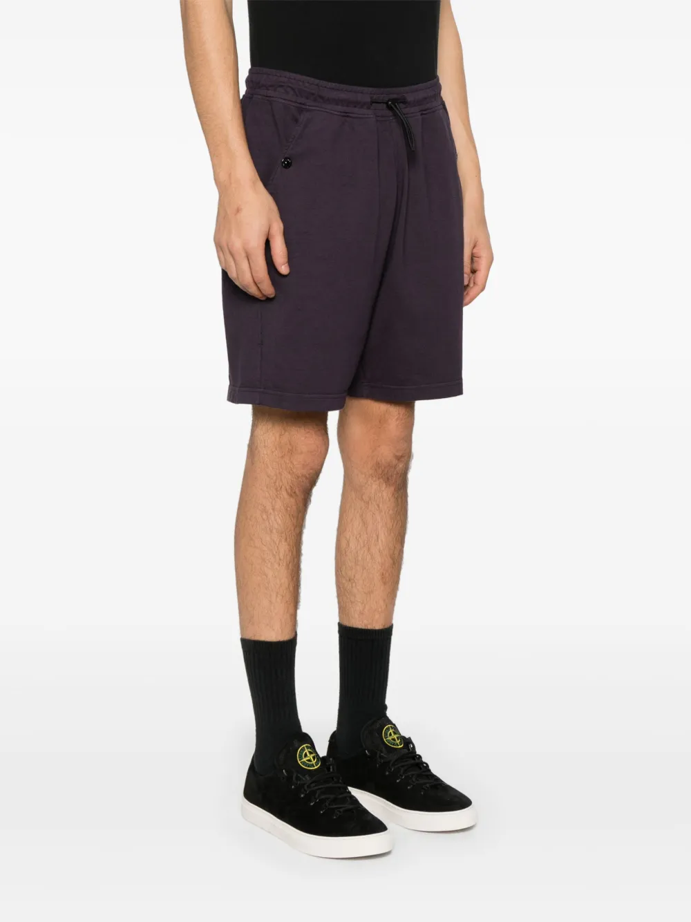 Stone Island Katoenen trainingsshorts Paars