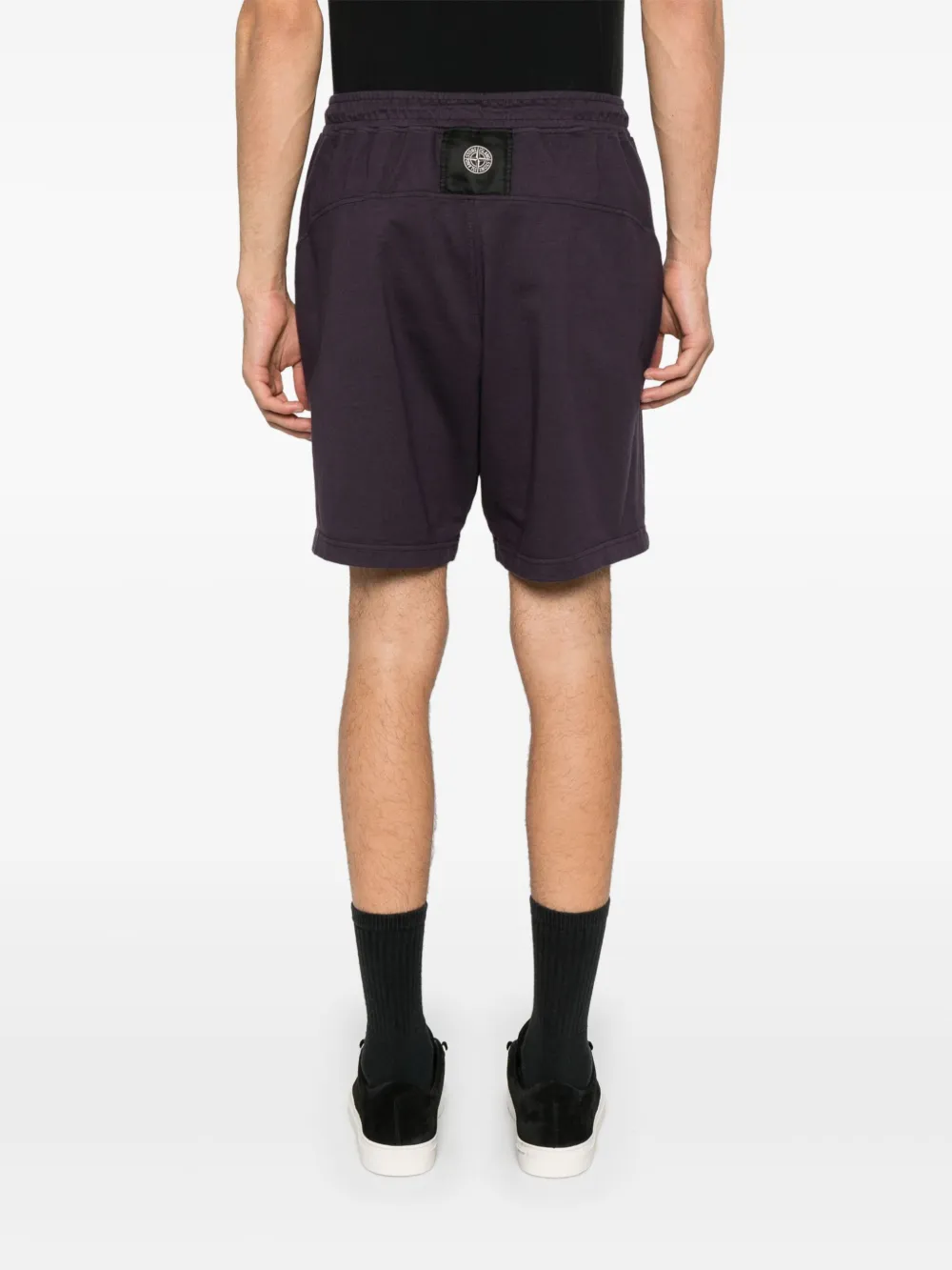 Stone Island Katoenen trainingsshorts Paars