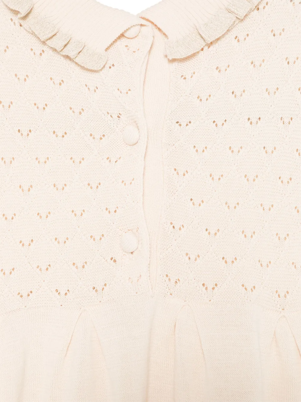 Emporio Armani Kids Fijngebreide jurk Beige