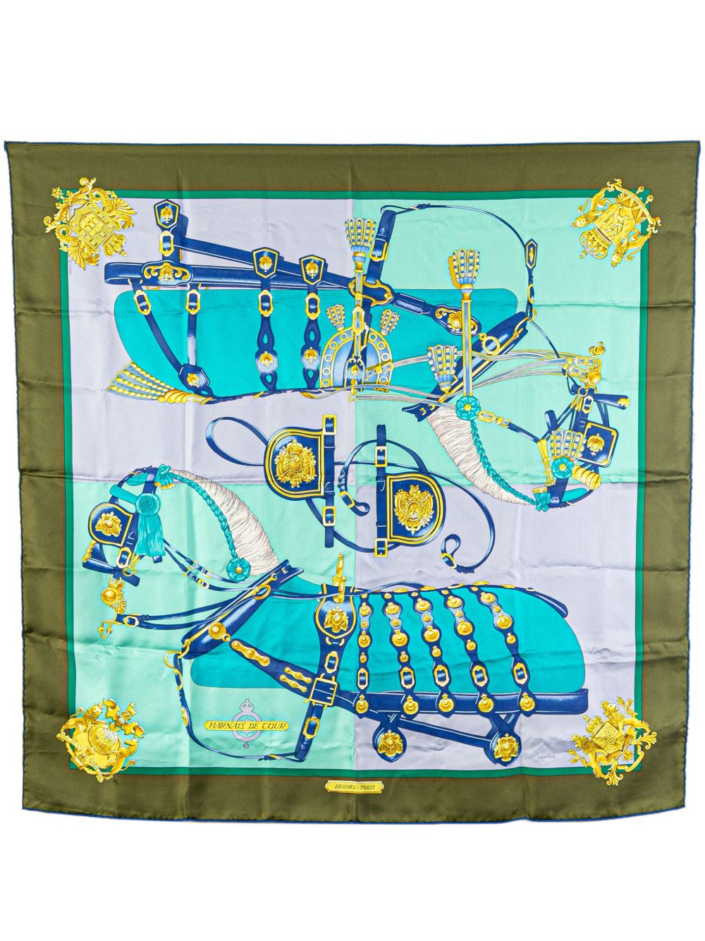 HERMES 20TH CENTURY HARNAIS DE COUR SILK SCARF SCARVES