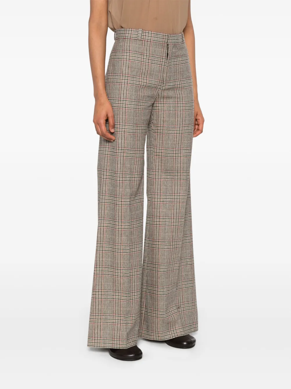  Chloé Prince Of Wales-check Trousers - Neutrals 