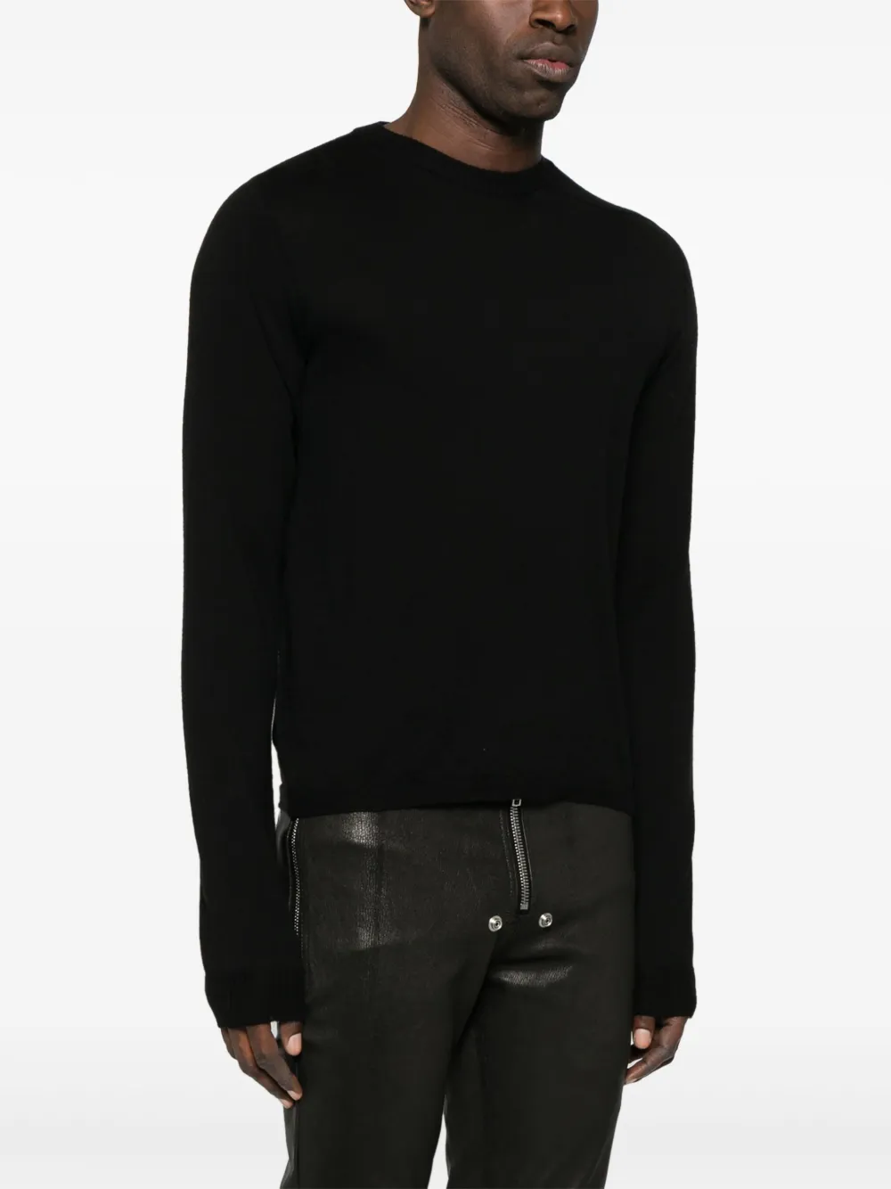 Rick Owens Cropped Biker Level trui Zwart