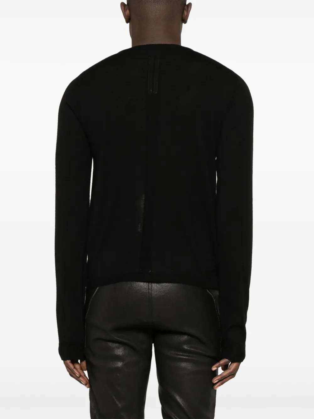 Rick Owens Cropped Biker Level trui Zwart
