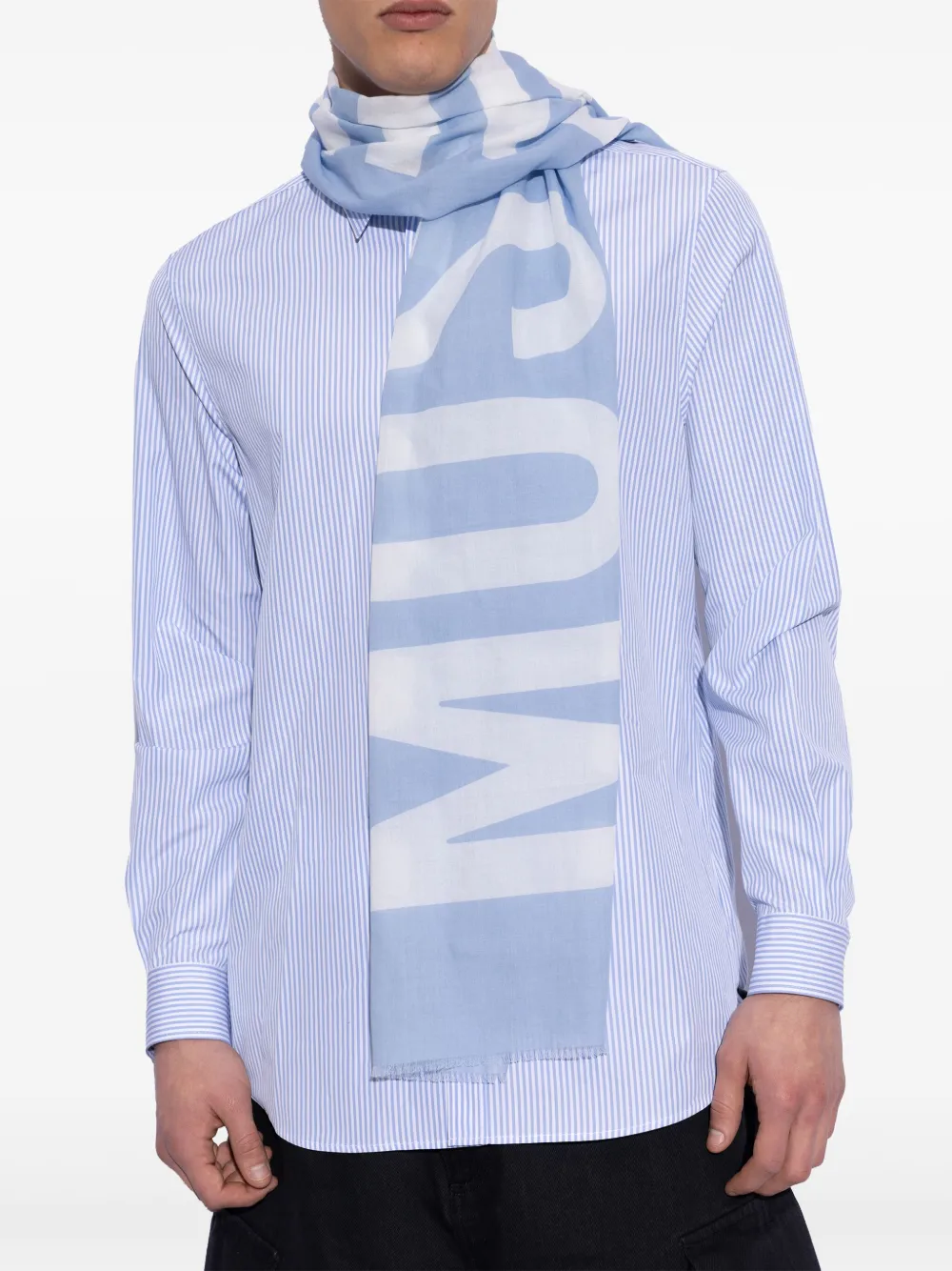 Moschino Sjaal met logoprint Blauw