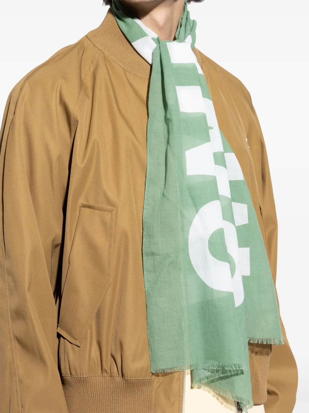 Moschino Sjaal met logoprint Groen