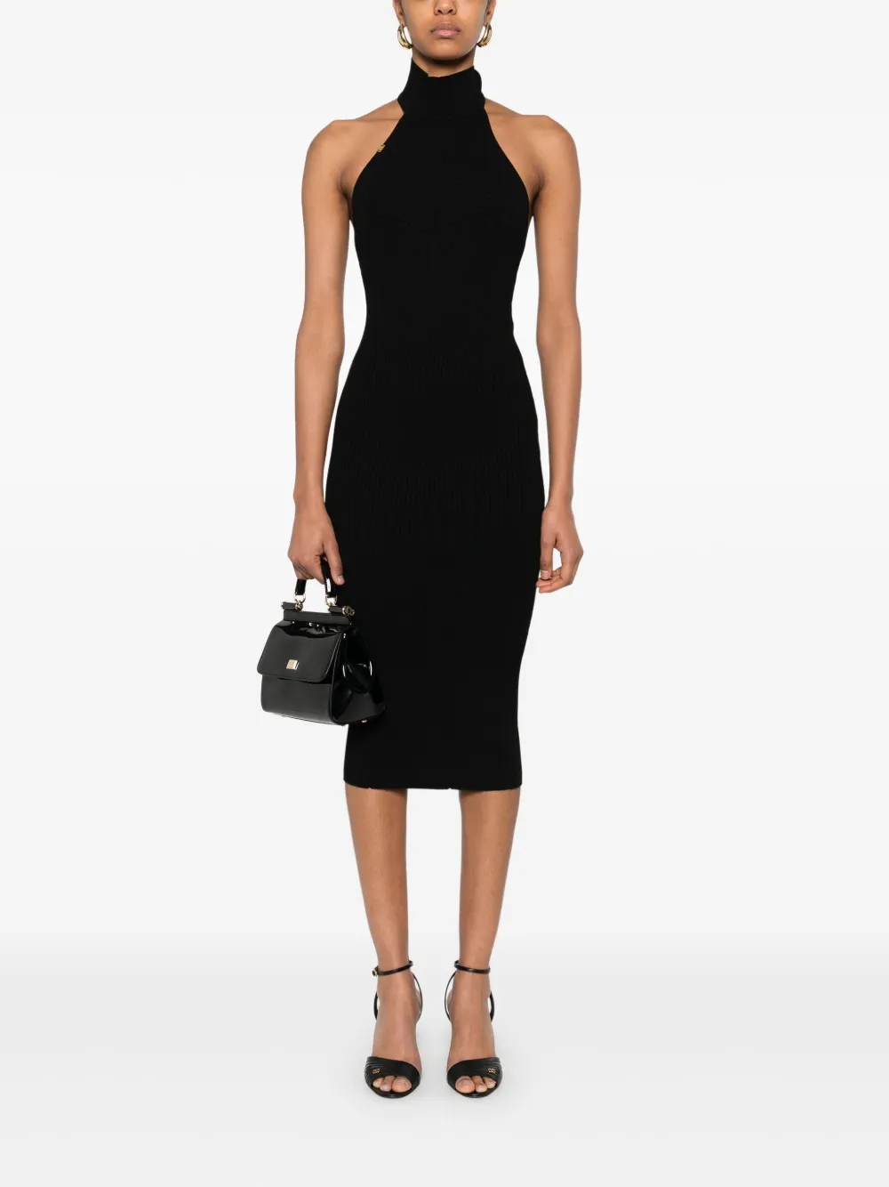 Elisabetta Franchi ribbed-knit dress - Zwart