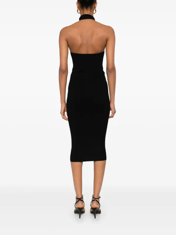 Elisabetta Franchi ribbed-knit Dress | Black | FARFETCH HK