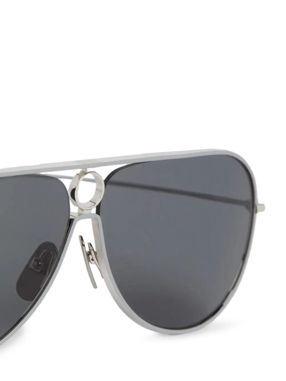 Thom Browne Eyewear Zonnebril met dubbele neusbrug Zilver