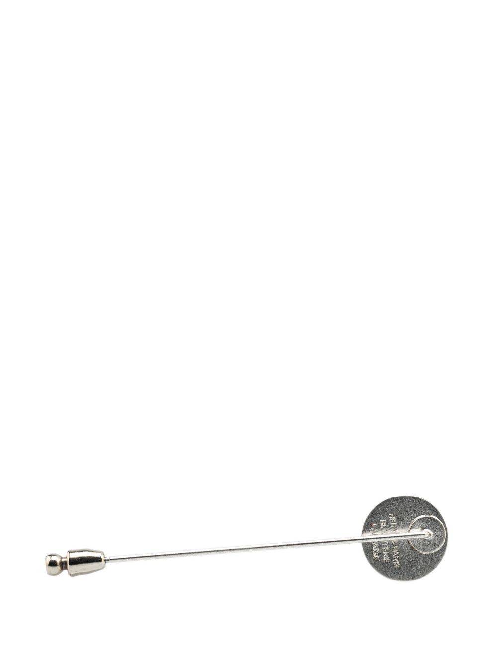 Hermès Pre-Owned 2000-2024 Palladium Plated Clou de Selle Stick Pin Brooch costume brooch - Silver