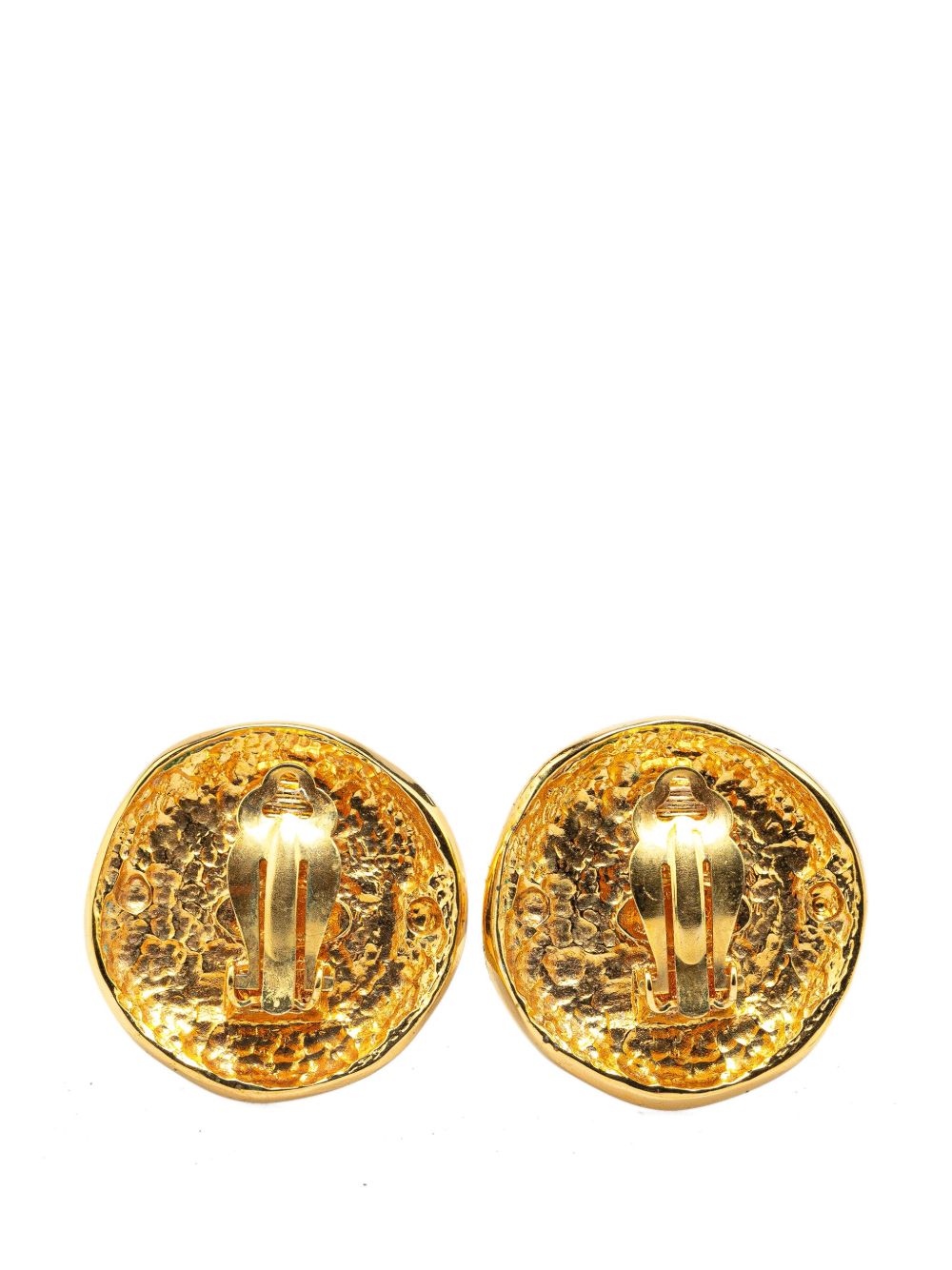 CHANEL Pre-Owned 1970-1980 Gold Plated Round Faux Pearl Clip on Earrings costume earrings