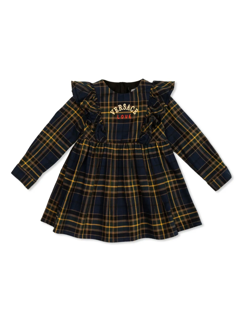 Versace Kids Geruite jurk Blauw