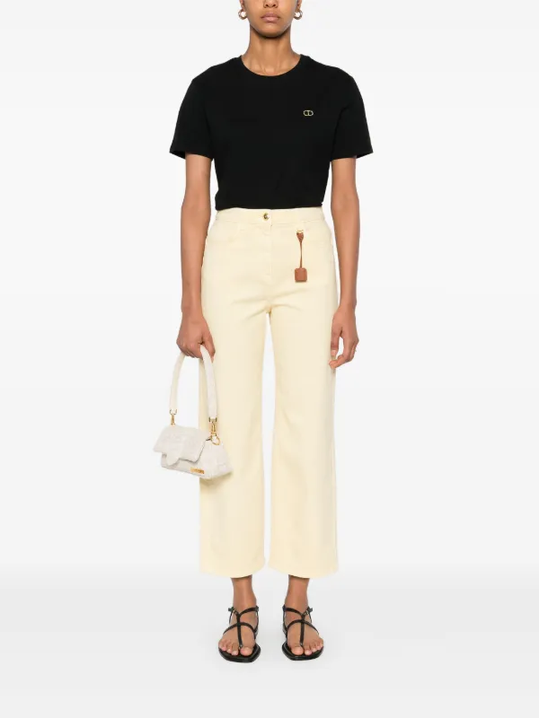 デニム・ジーパン ELISABETTA FRANCHI Woman Jeans Yellow PJ87D DC7 Elisabetta Franchi garment-dyed Jeans | Yellow | FARFETCH AE