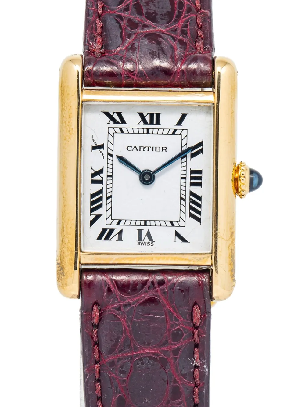 Pre-owned Cartier  Tank Louis 21mm In White