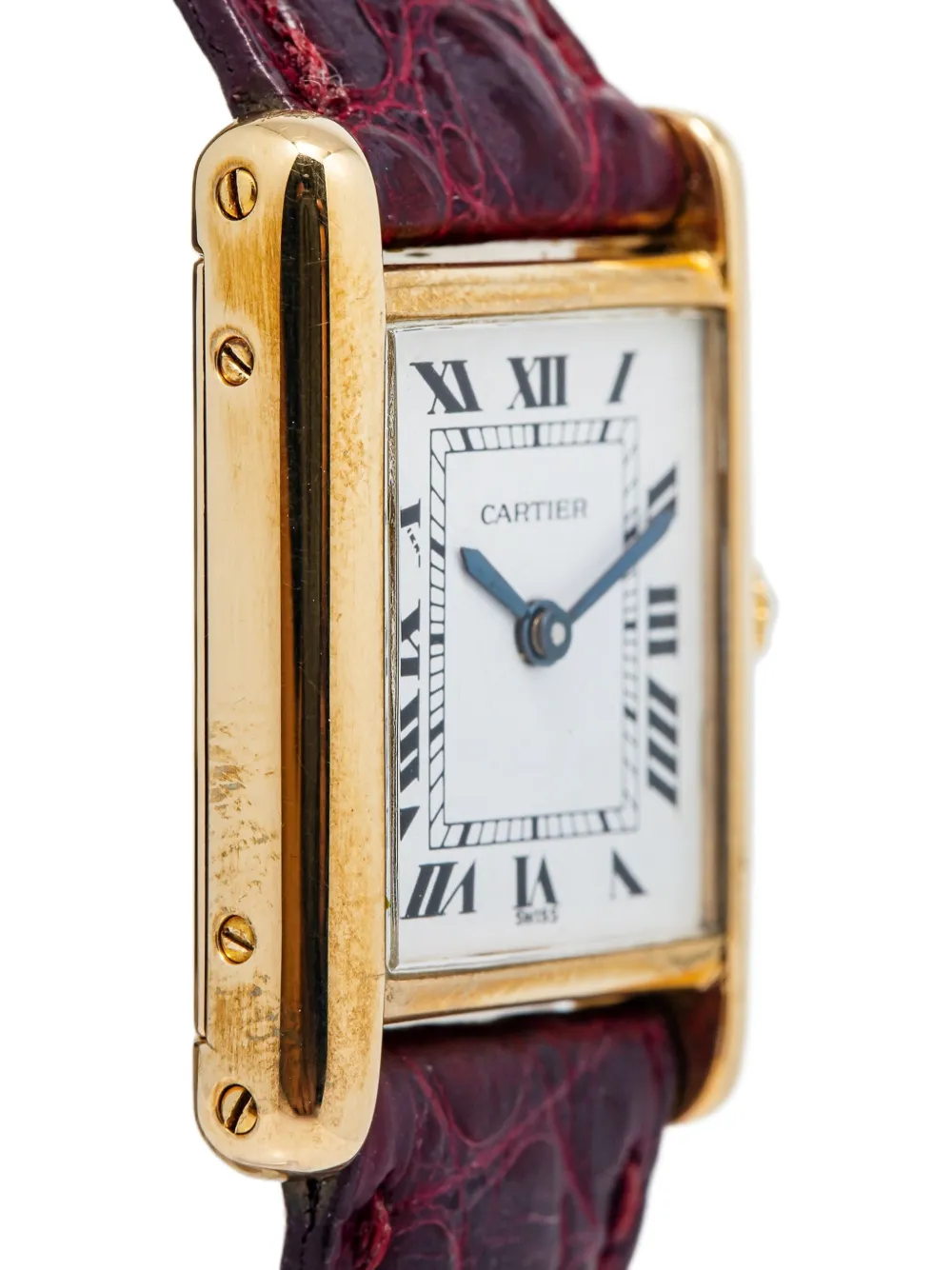 Pre-owned Cartier  Tank Louis 21mm In White