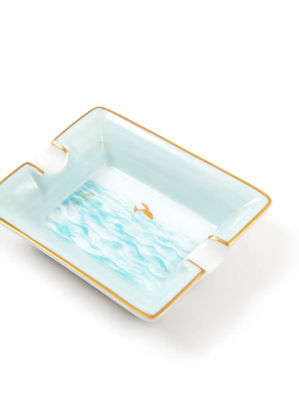 Hermès Pre-Owned 1980s Gold Fish in the Ocean porseleinen asbak - Blauw