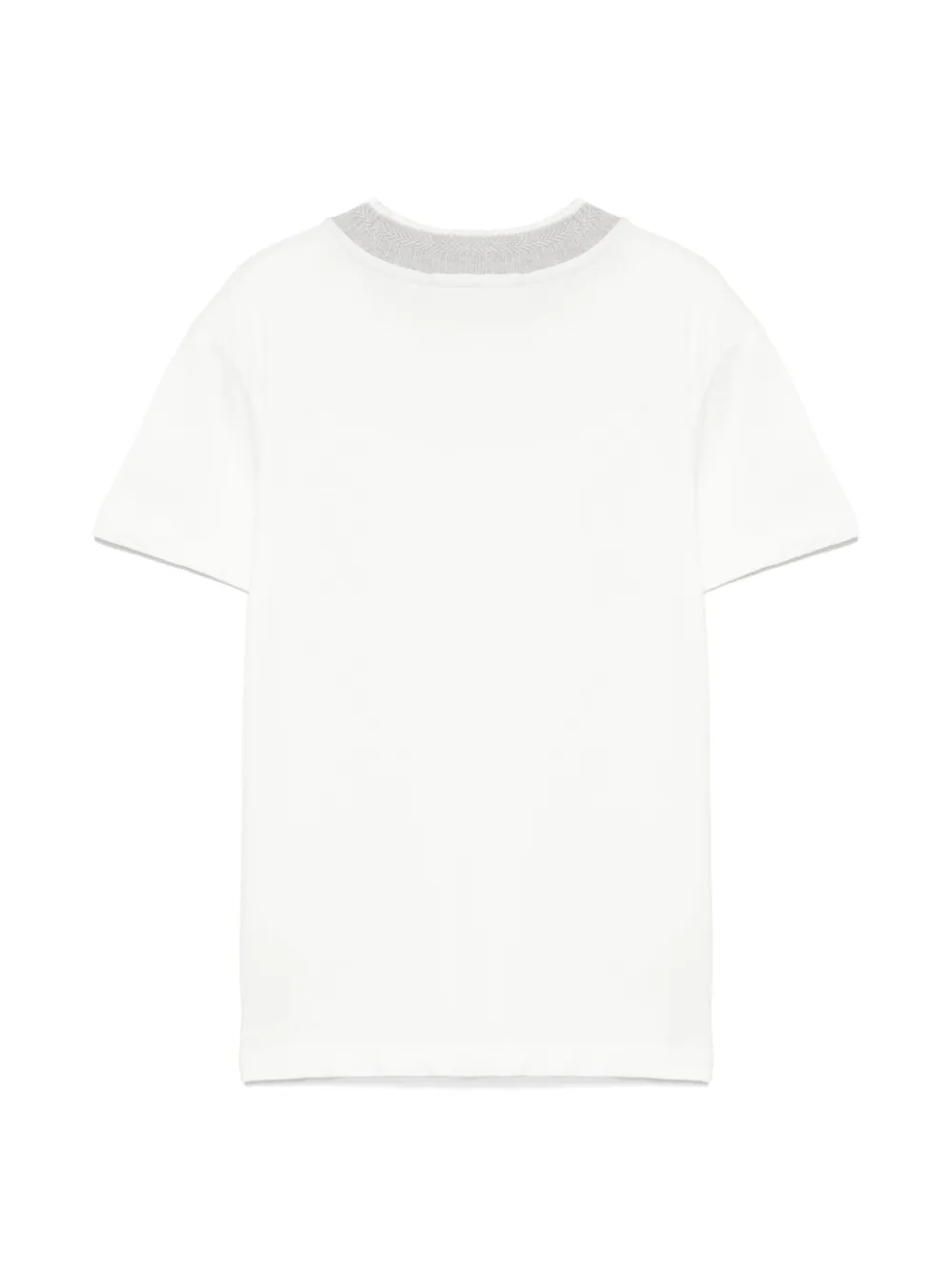 Eleventy Kids T-shirt met contrasterende afwerking - Wit