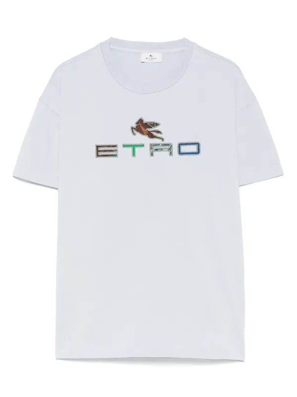 【国内発送】ETRO プリント Tシャツ ETRO KIDS ロゴ Tシャツ | ブルー | FARFETCH JP