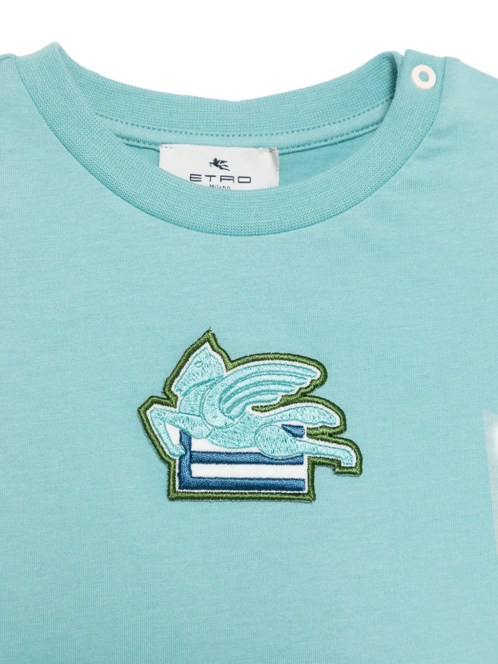 ETRO KIDS T-shirt met borduurwerk Blauw