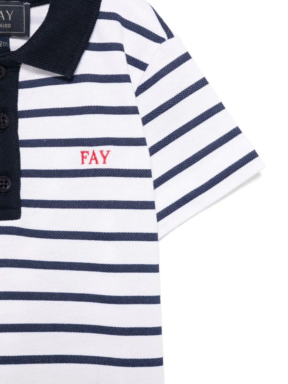 Fay Kids Gestreept poloshirt Wit