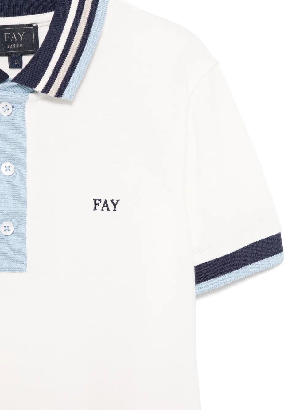 Fay Kids Poloshirt met geborduurd logo Wit