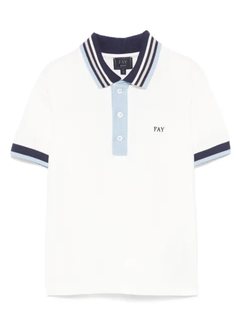 Fay Kids Camisa polo com logo bordado
