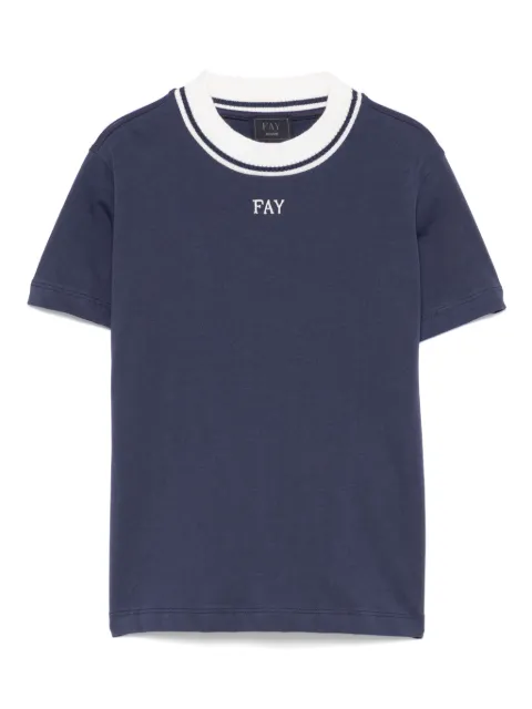 Fay Kids logo-embroidered T-shirt