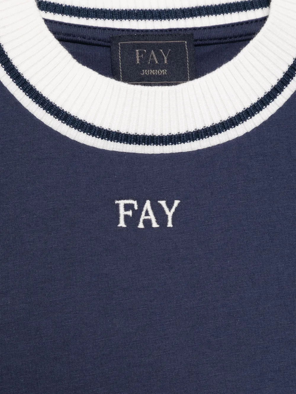 Fay Kids T-shirt met geborduurd logo Blauw