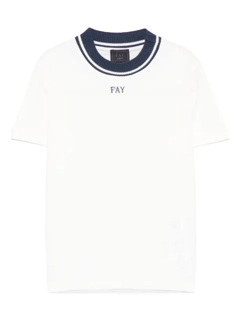 Fay Kids logo-embroidered T-shirt