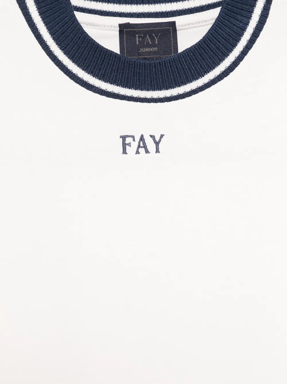 Fay Kids T-shirt met geborduurd logo Wit