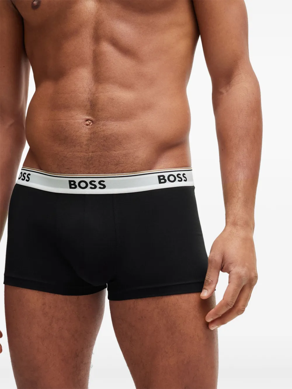 BOSS Drie boxershorts met logoband Zwart