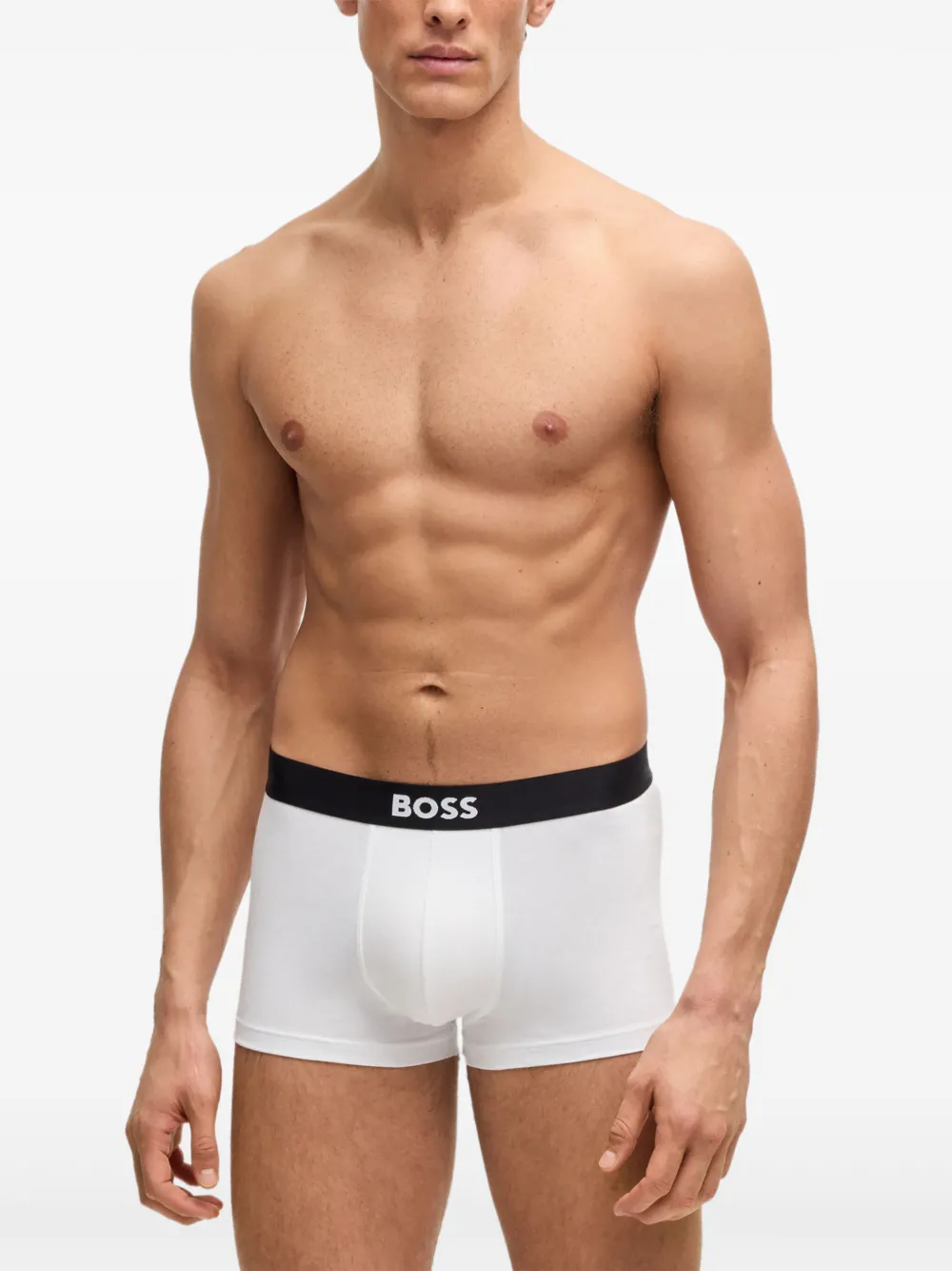 BOSS Drie boxershorts met logoband - Wit