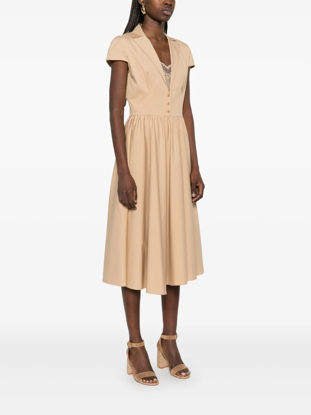 Ermanno Scervino Flared midi-jurk Beige