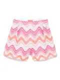 Missoni Kids zigzag-woven shorts - Pink