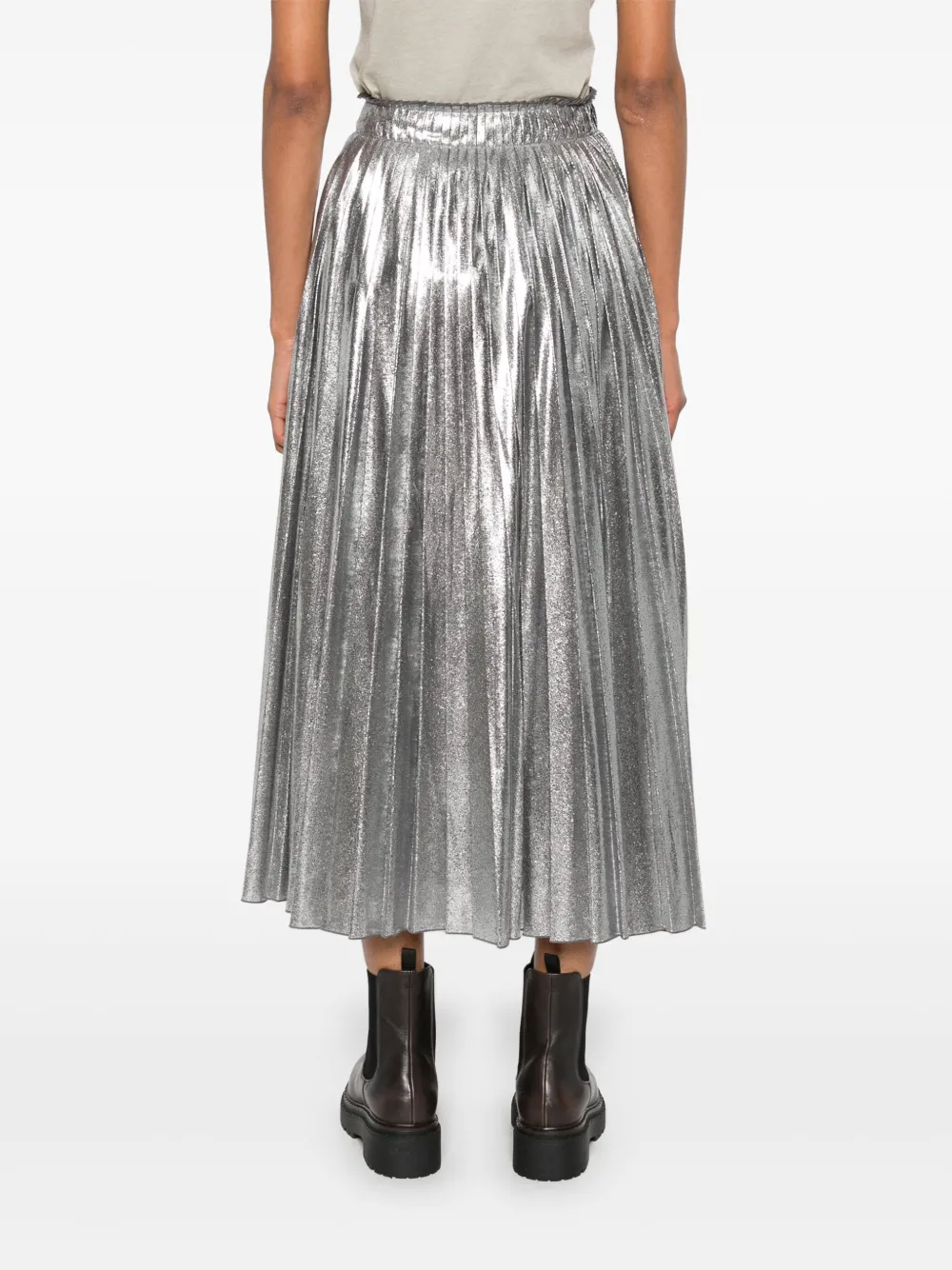 Max Mara Gamma Midi Skirt In Metallic