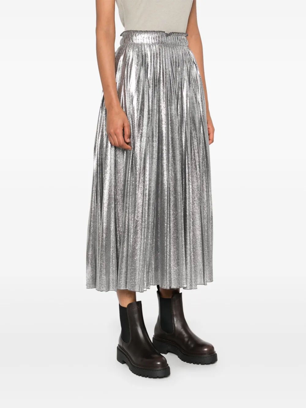 Max Mara Gamma Midi Skirt In Metallic