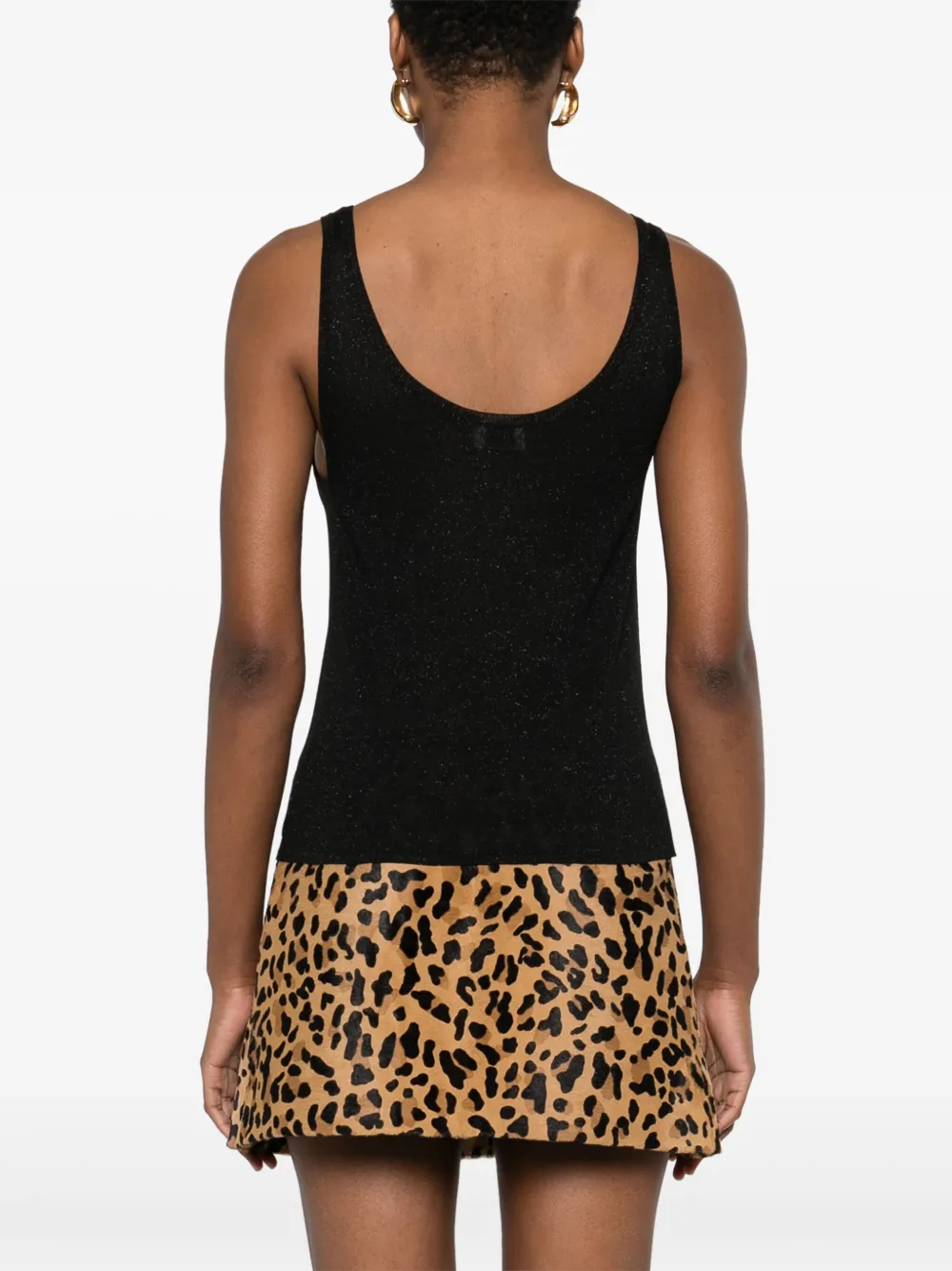Saint Laurent Gebreide lurex tanktop Zwart