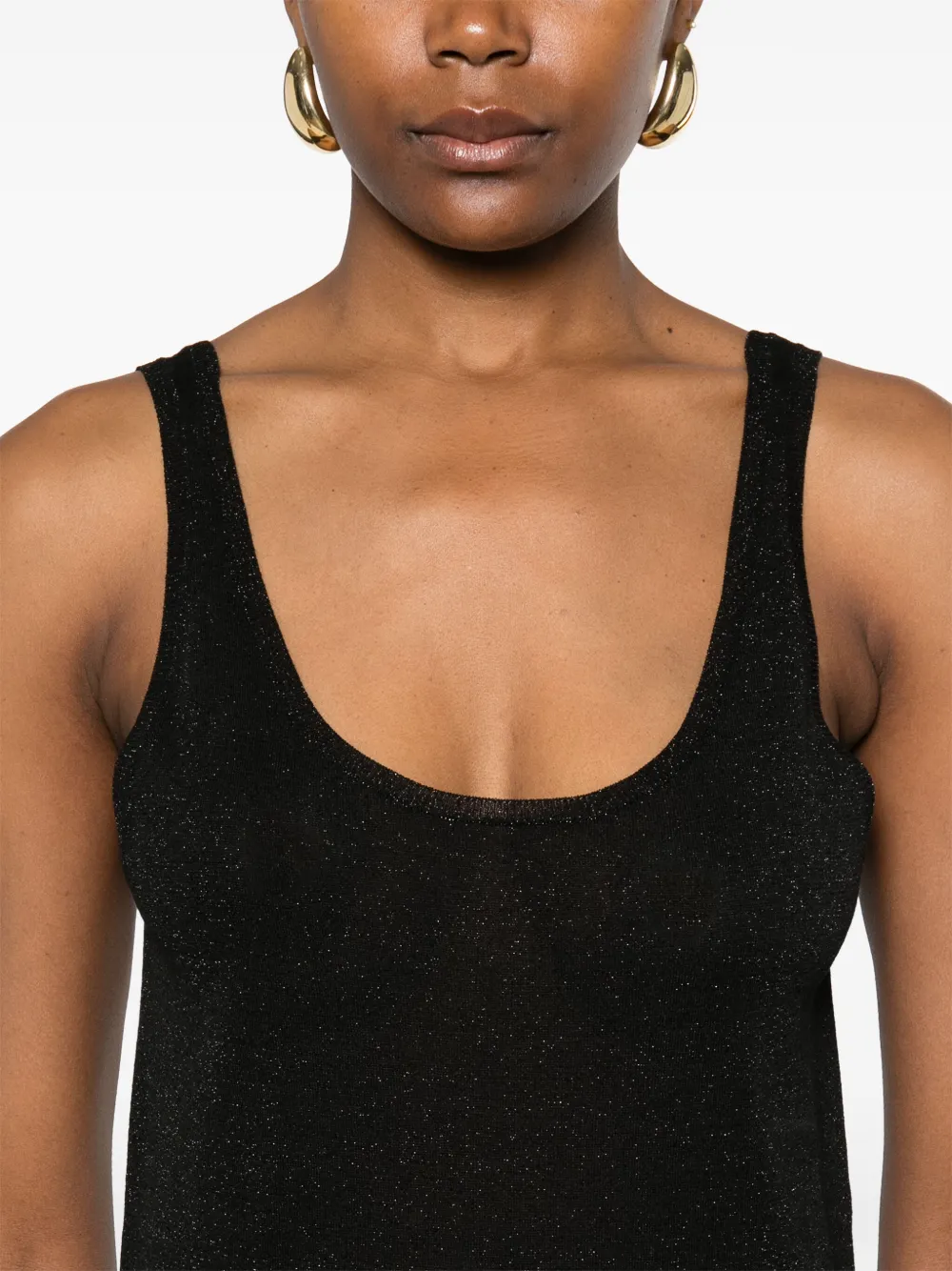 Saint Laurent Gebreide lurex tanktop Zwart
